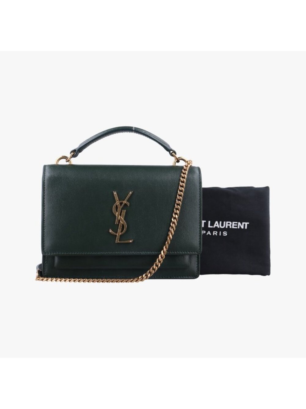 Saint Laurent Sunset Green Leather